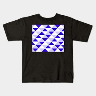 Abstract Triangles pattern - blue and white. Kids T-Shirt